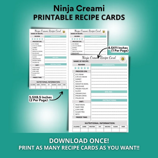 My Ninja Creami Recipe Book-Print at Home and Fillable PDF