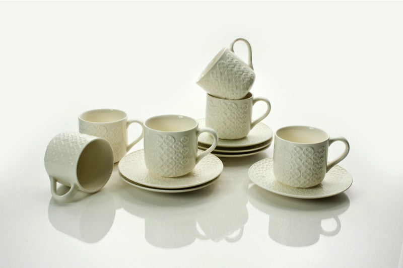 TEA CUPS & SAUCERS 7.0 OZ (Set of 6)