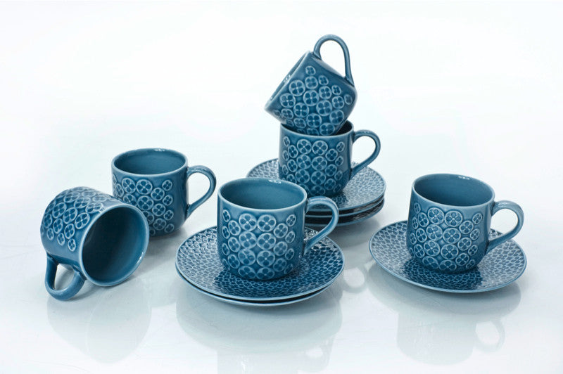 ESPRESSO CUPS & SAUCERS 3.5 OZ (Set of 6)