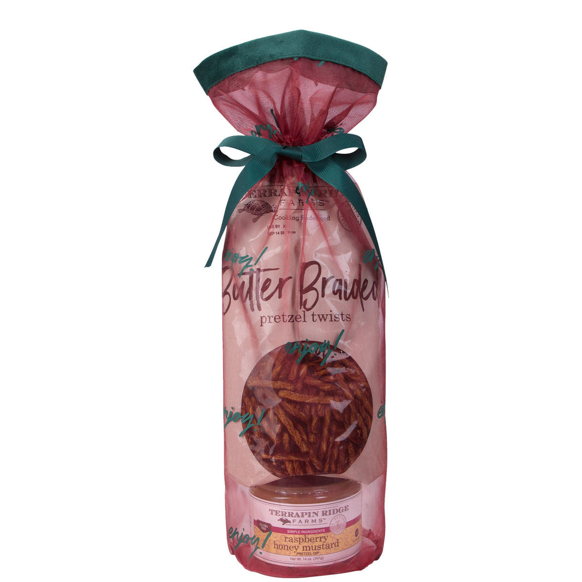 Holiday Grab and Go Giftset with Raspberry Honey Mustard and Braided Pretzel Twists
