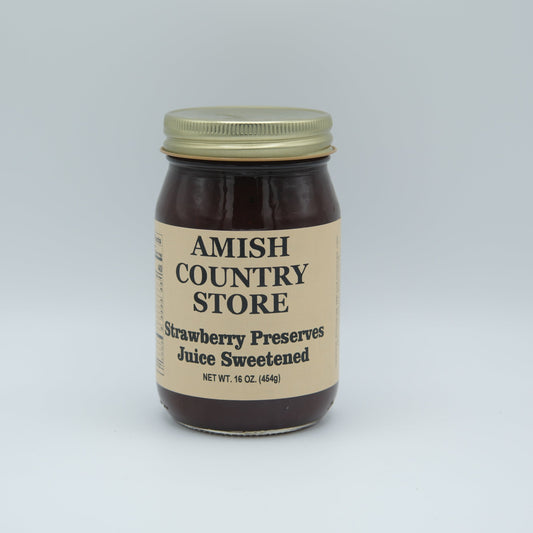 Juice-Sweetened Strawberry Preserves | Amish Country Store | 16 oz