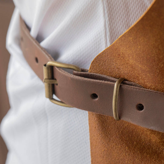 Vintage Amber Leather Apron