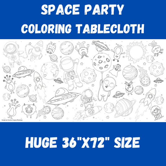 Space Coloring Tablecloth