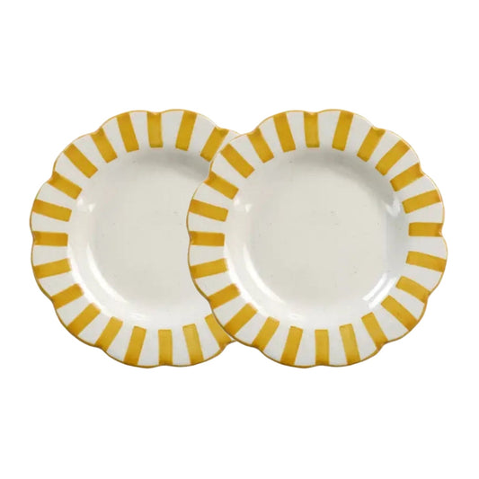 Yellow Stripe Dinner Plate | 10 in (Set of 2)