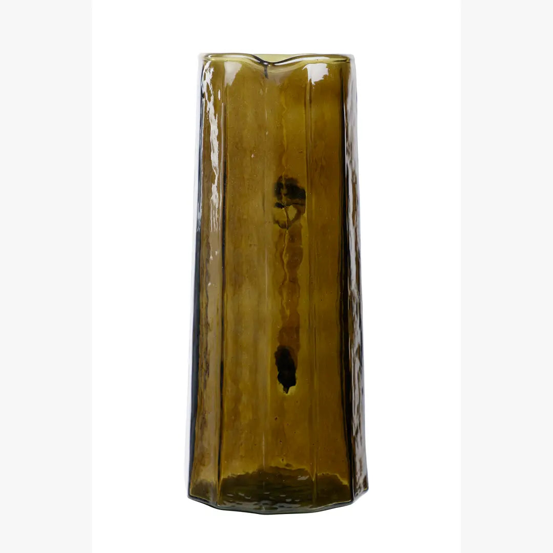 Brown Hammered Water Pitcher | Handcrafted Glass