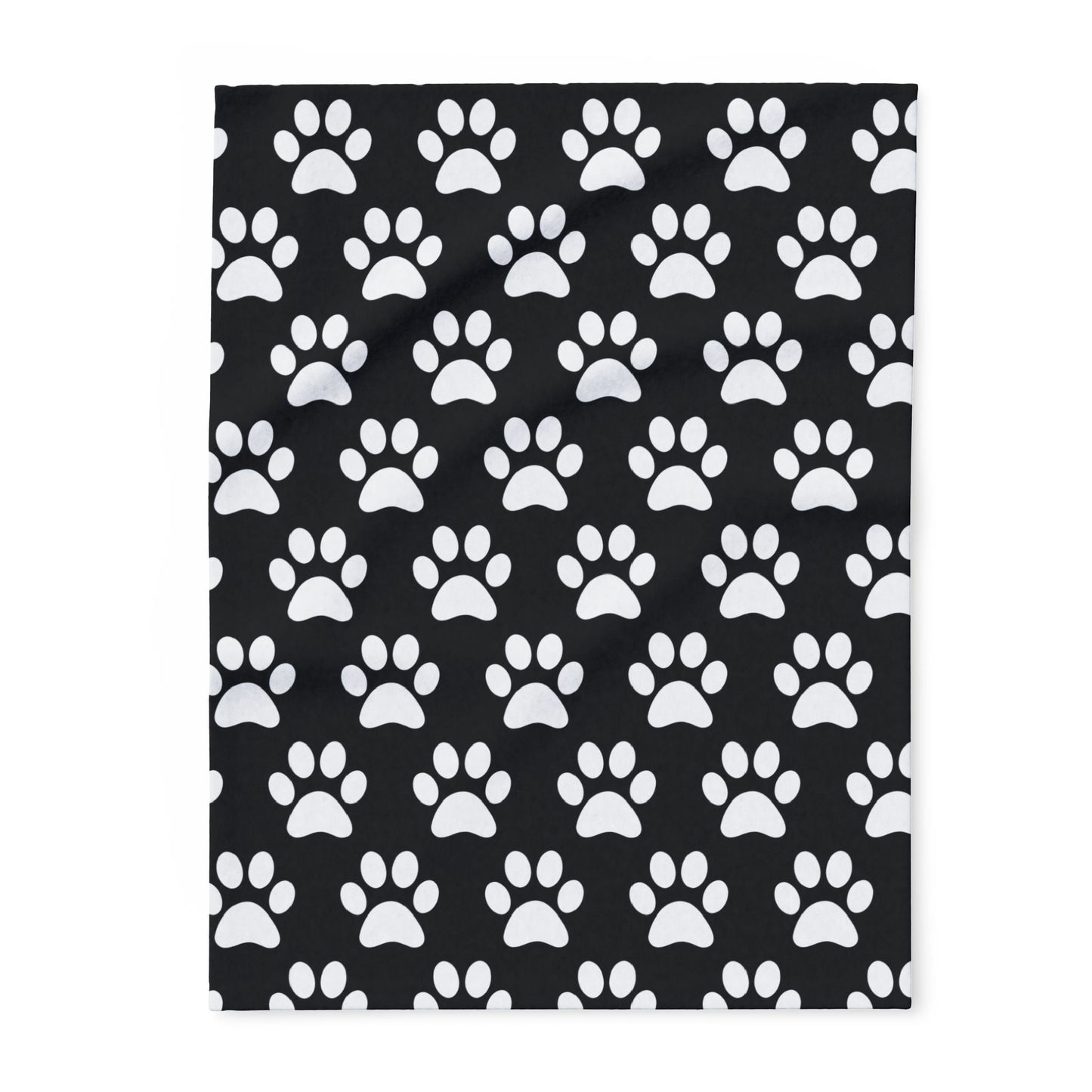 Cozy Paw Print Arctic Fleece Dog Blanket