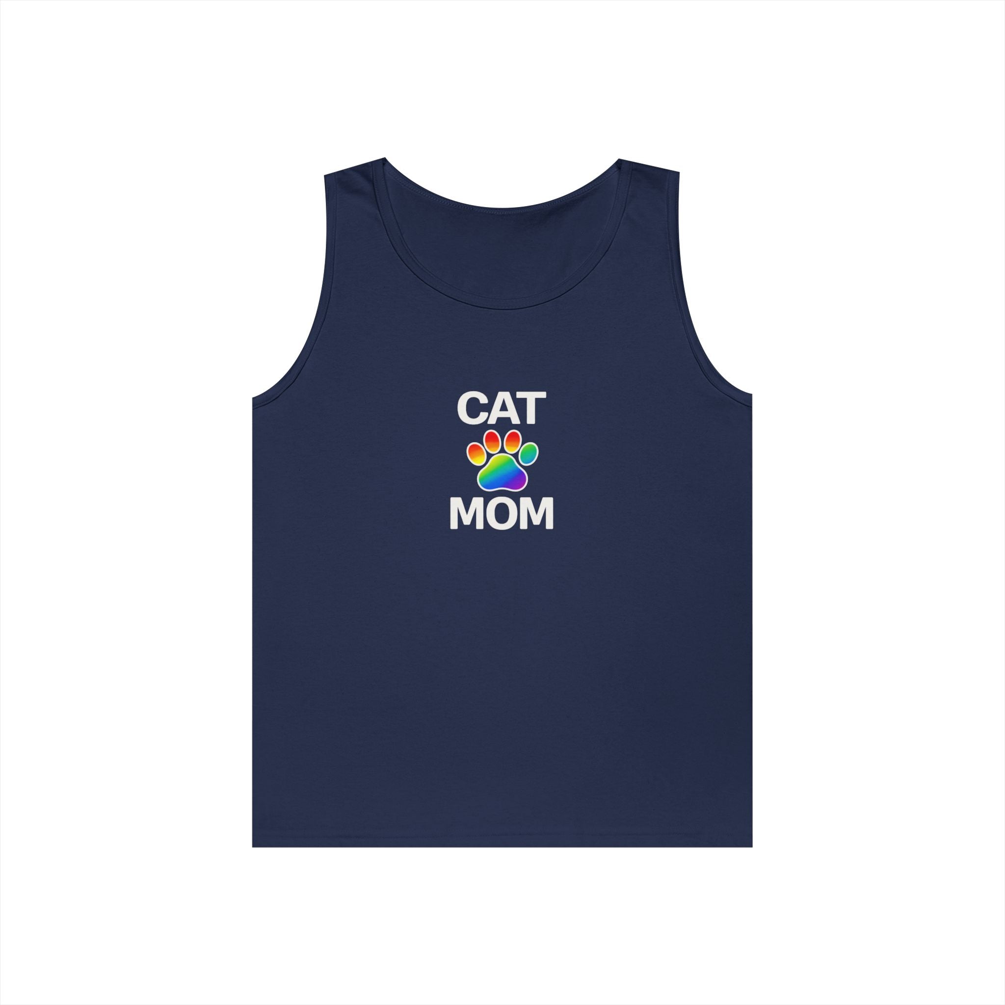 Pride Cat Mom Unisex Heavy Cotton Tank Top (8 Colors)