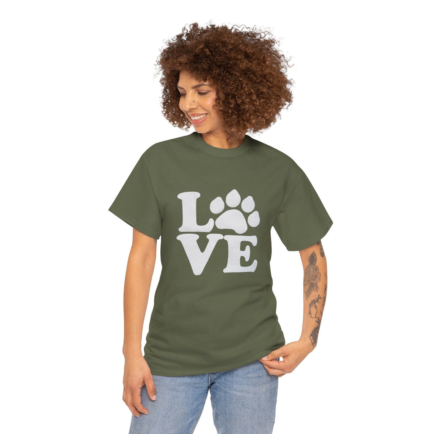 Love Paw Heavy Duty Unisex Tee Sizes Small - 5XL (11 colors)