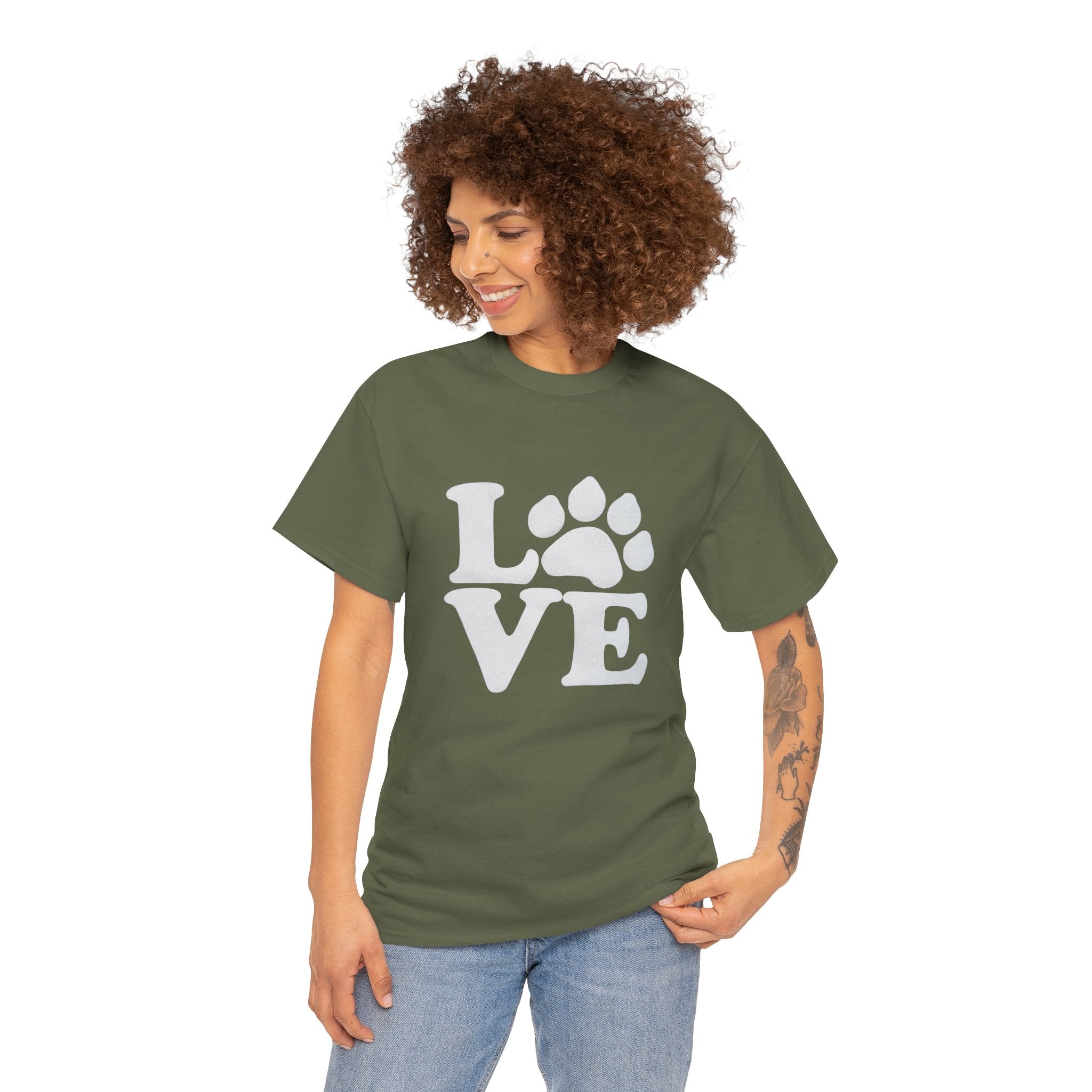 Love Paw Heavy Duty Unisex Tee Sizes Small - 5XL (11 colors)