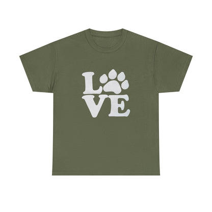Love Paw Heavy Duty Unisex Tee Sizes Small - 5XL (11 colors)
