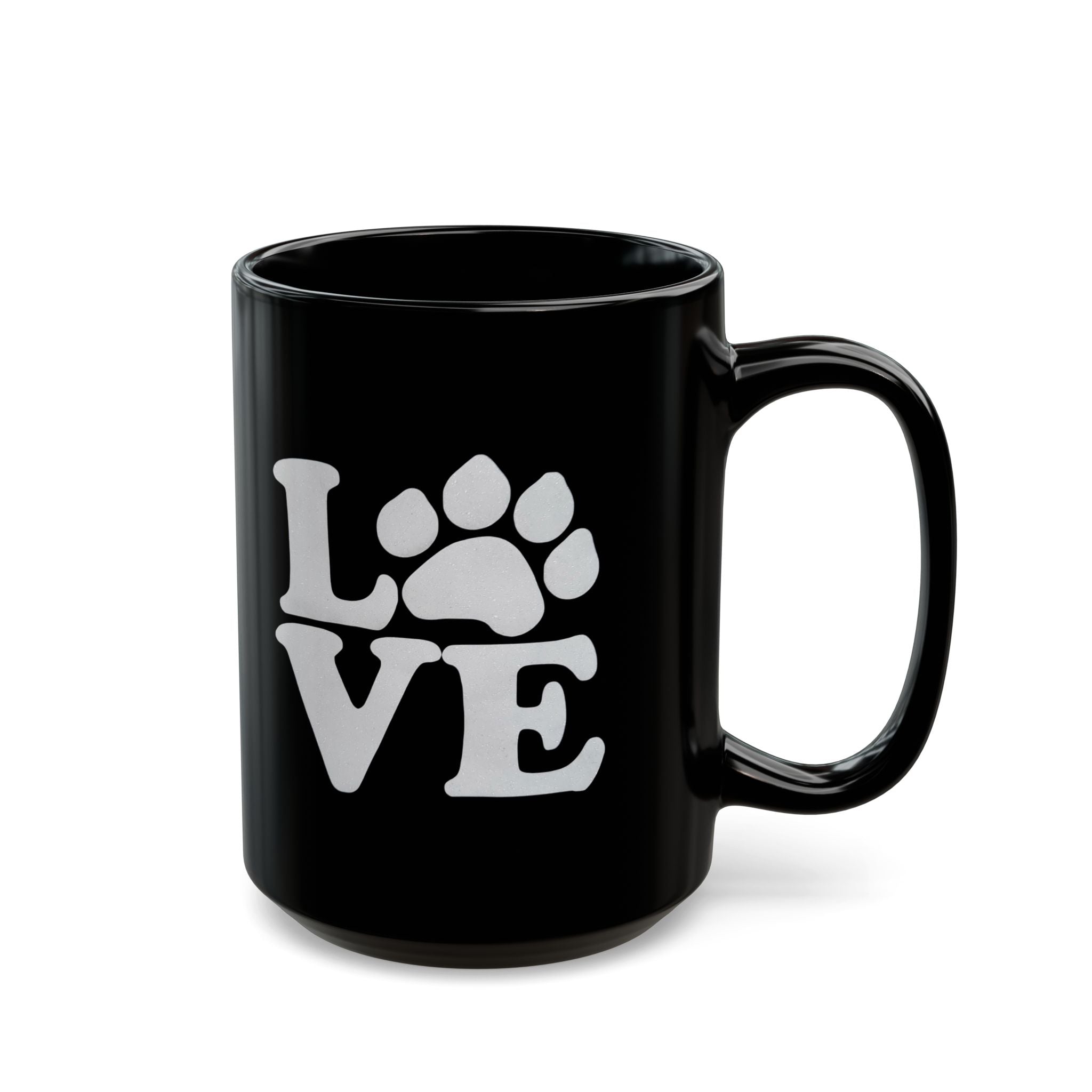 Love Paw Black Mug