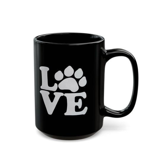 Love Paw Black Mug