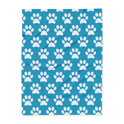 Cozy Paw Print Arctic Human Fleece Blanket