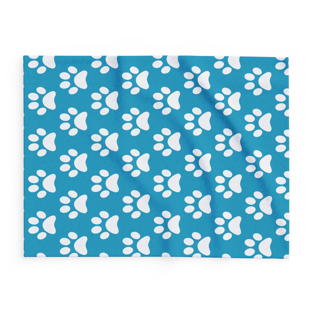 Cozy Paw Print Arctic Fleece Dog Blanket