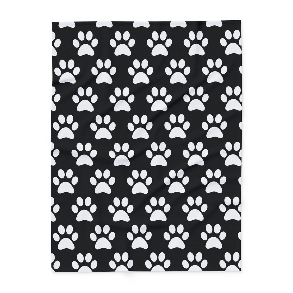 Cozy Paw Print Arctic Human Fleece Blanket