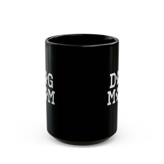Dog Mom Black Mug
