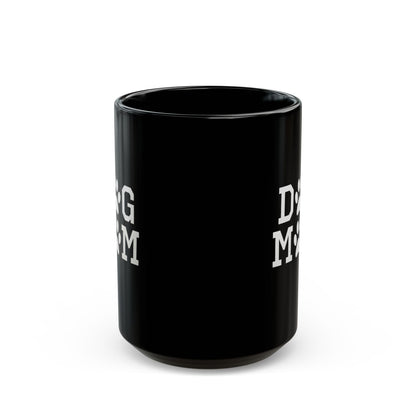 Dog Mom Black Mug