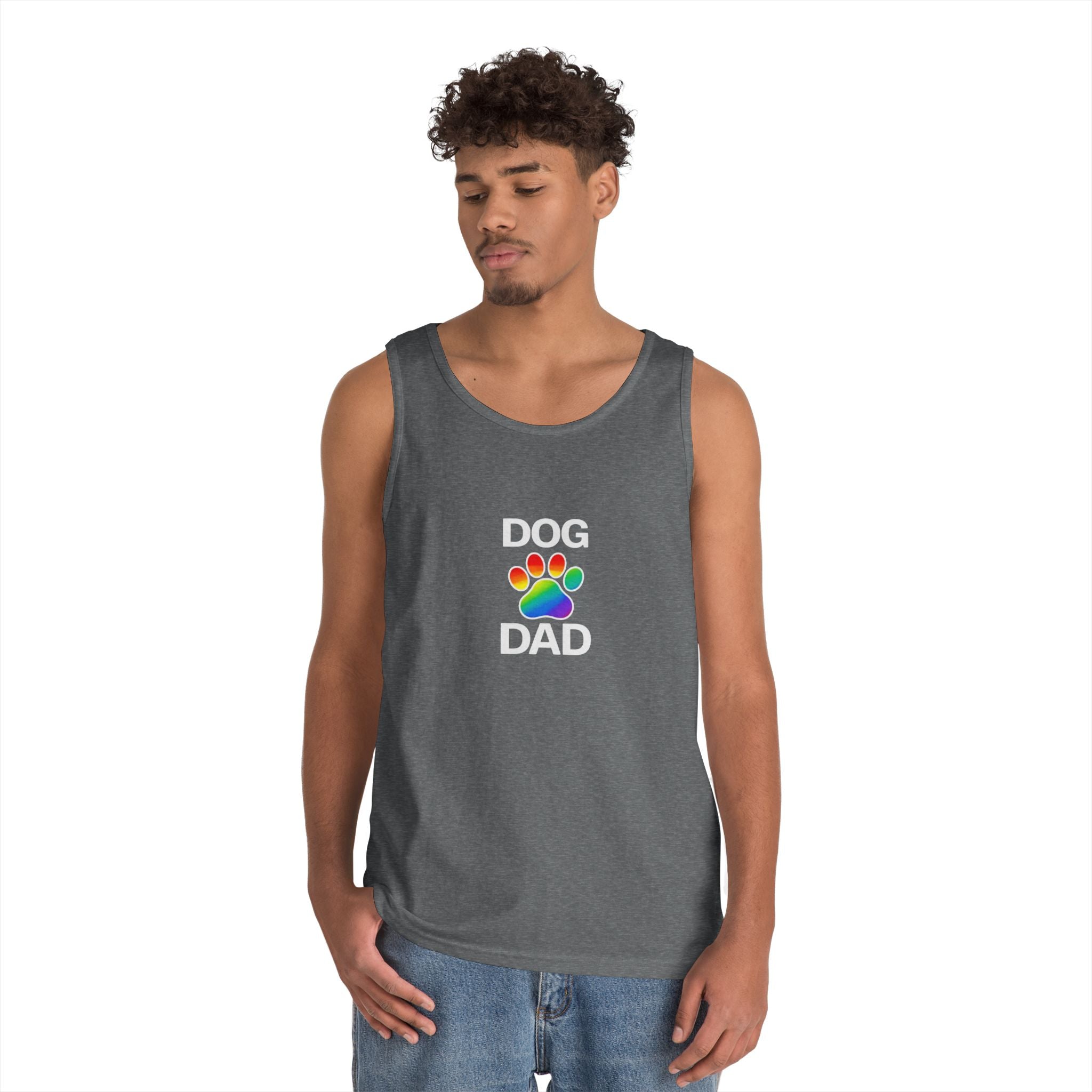 Pride Dog Dad Unisex Heavy Cotton Tank Top (9 Colors)