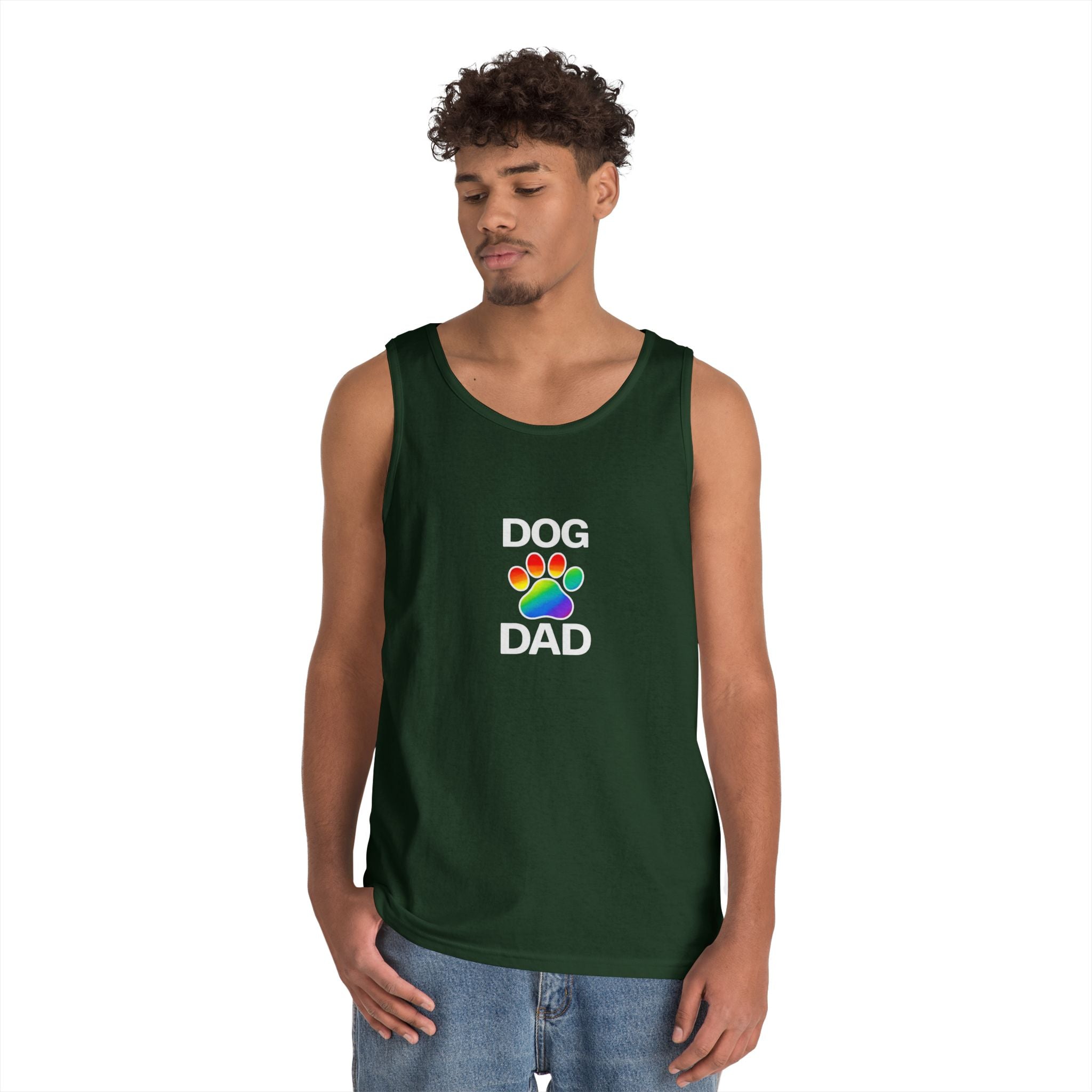 Pride Dog Dad Unisex Heavy Cotton Tank Top (9 Colors)