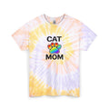 Pride Cat Mom Spiral Tie Dye Tee Unisex Cotton T-Shirt Sizes Small - 2 XL (2 colors)