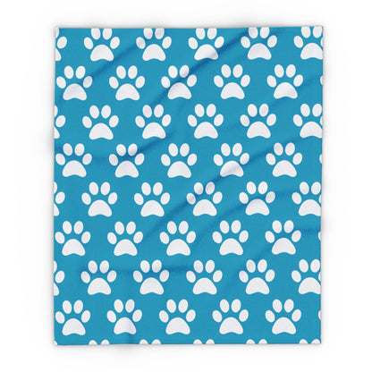 Cozy Paw Print Arctic Fleece Dog Blanket