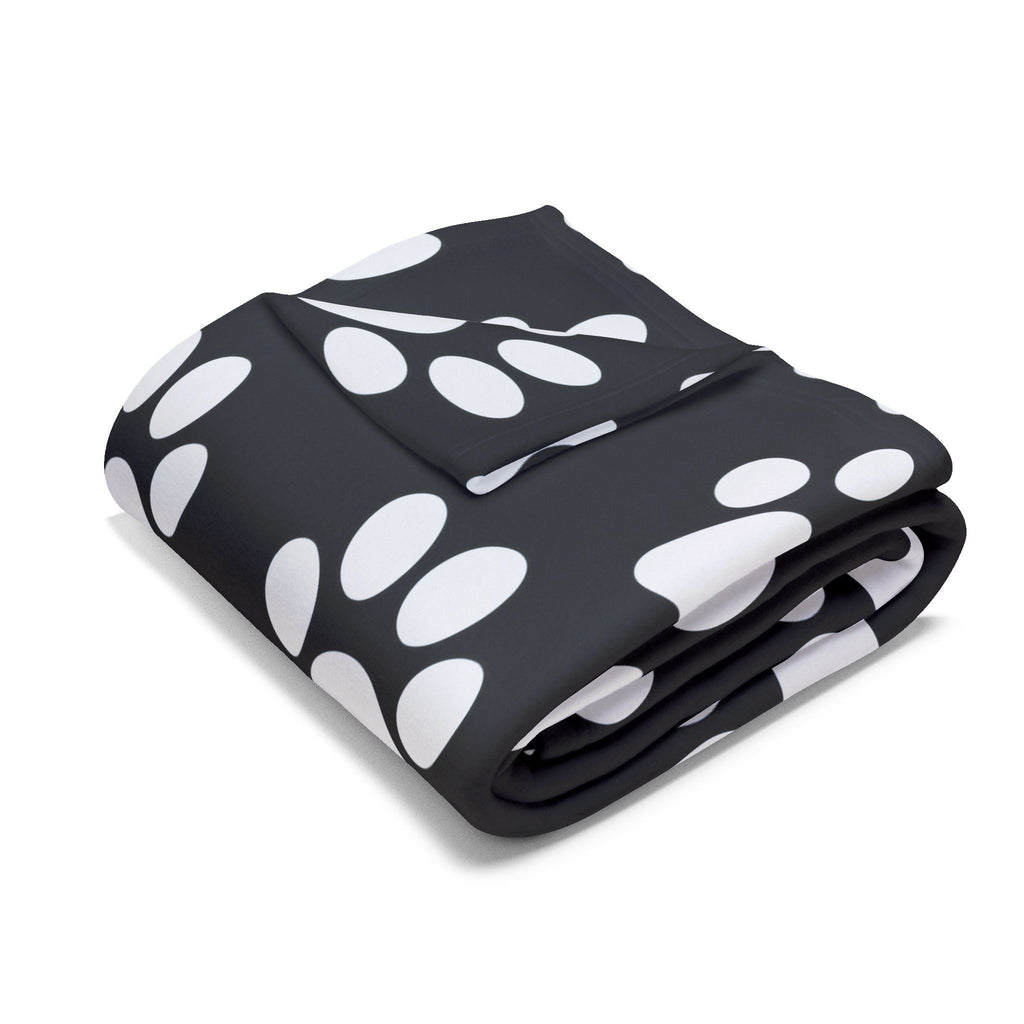 Cozy Paw Print Arctic Fleece Dog Blanket