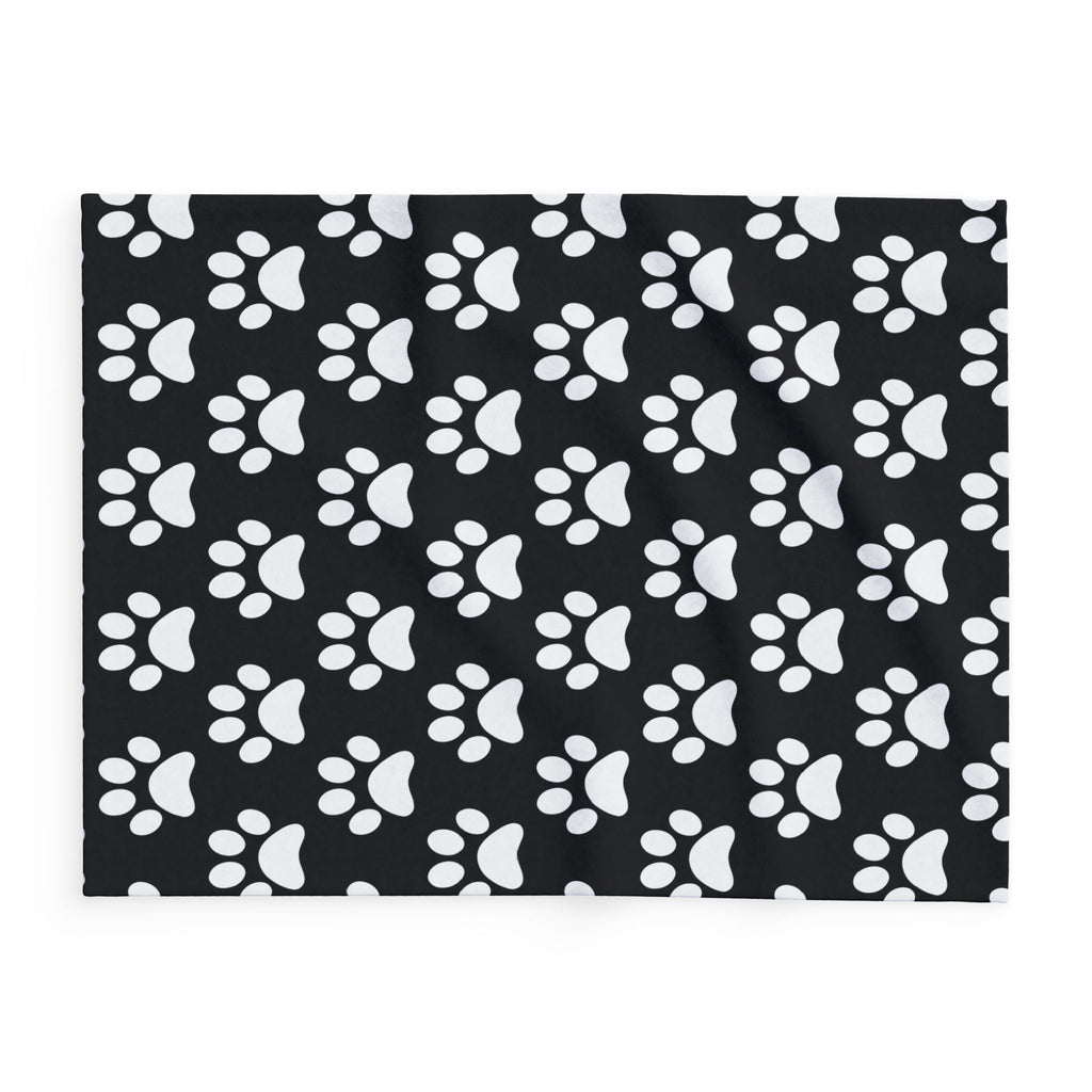Cozy Paw Print Arctic Fleece Dog Blanket