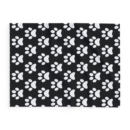 Cozy Paw Print Arctic Fleece Dog Blanket