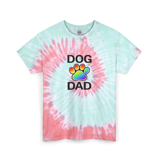 Pride Dog Dad Spiral Tie Dye Tee Unisex Cotton T-Shirt Sizes Small - 2 XL (2 colors)
