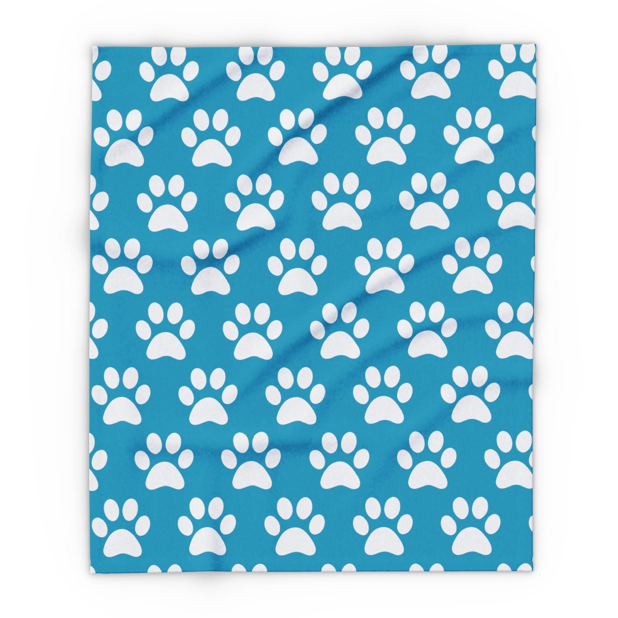Cozy Paw Print Arctic Fleece Dog Blanket