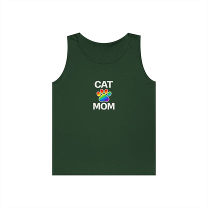 Pride Cat Mom Unisex Heavy Cotton Tank Top (8 Colors)