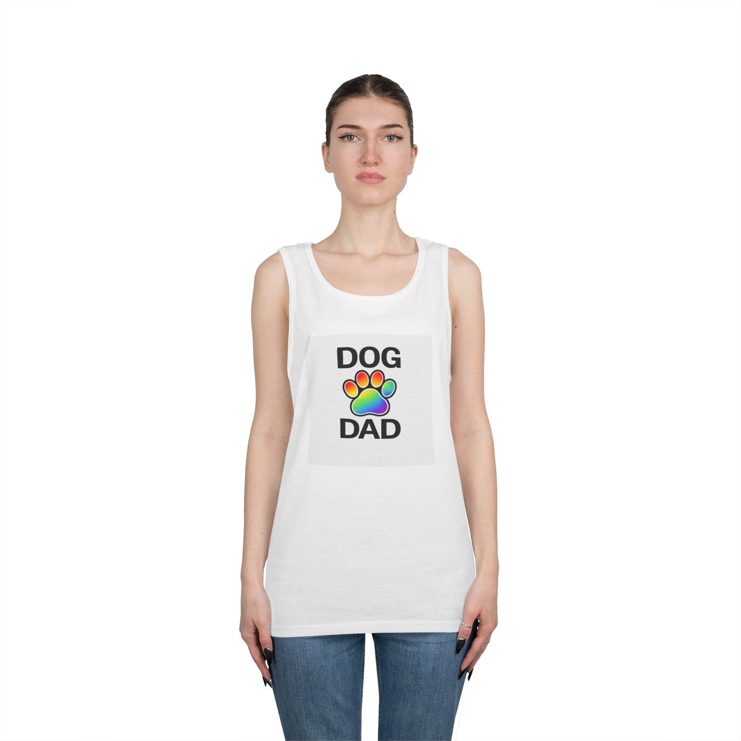 Pride Dog Dad Unisex Heavy Cotton Tank Top (9 Colors)