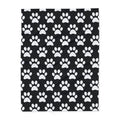 Cozy Paw Print Arctic Human Fleece Blanket