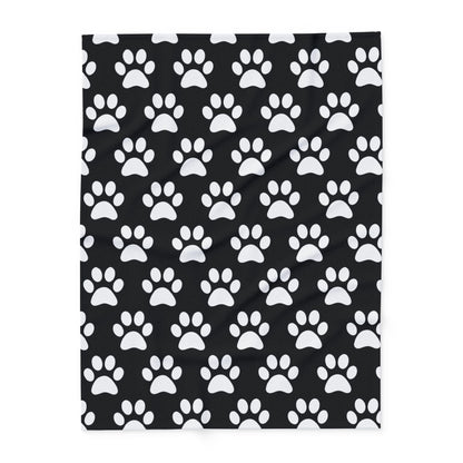 Cozy Paw Print Arctic Human Fleece Blanket