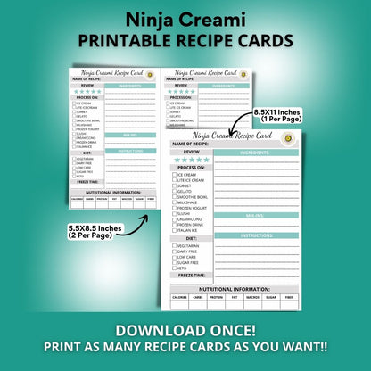 My Ninja Creami Recipe Book-Print at Home and Fillable PDF