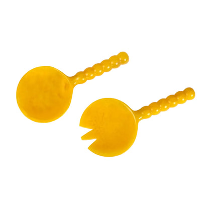 Resin Salad Server Set | Yellow Hand-Poured | Set of 2