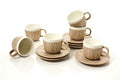 TAUPE ESPRESSO CUPS & SAUCERS 3.5 OZ (Set of 6)