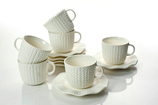 TEA CUPS & SAUCERS 7.0 OZ (Set of 6)
