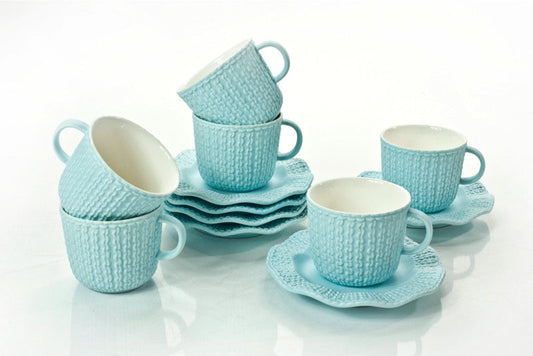 TEA CUPS & SAUCERS 7.0 OZ (Set of 6)