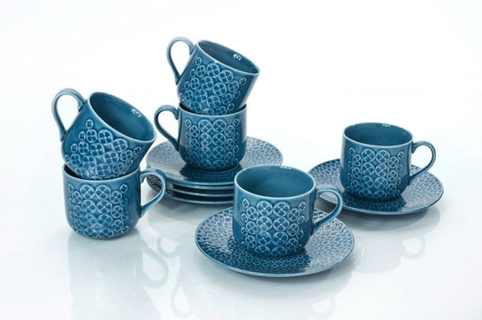 TEA CUPS & SAUCERS 7.0 OZ (Set of 6)