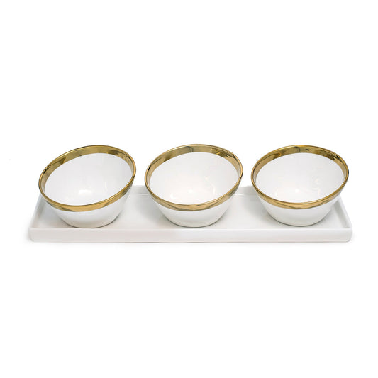 GOLD SAUCE DISH TRAY OUTSIDE GOLD