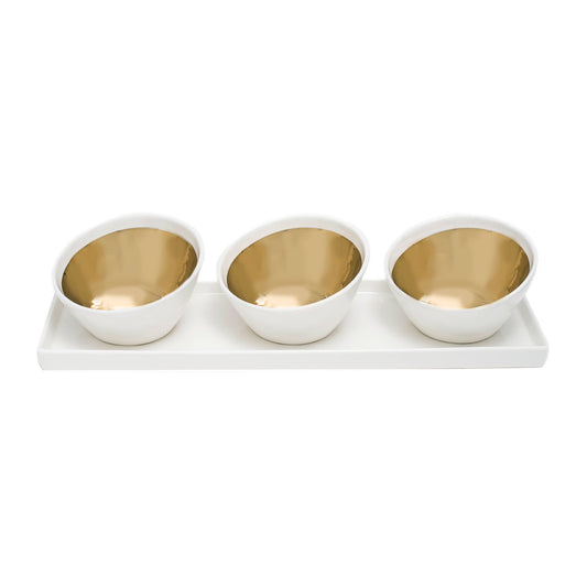 GOLD SAUCE DISH TRAY INSIDE GOLD