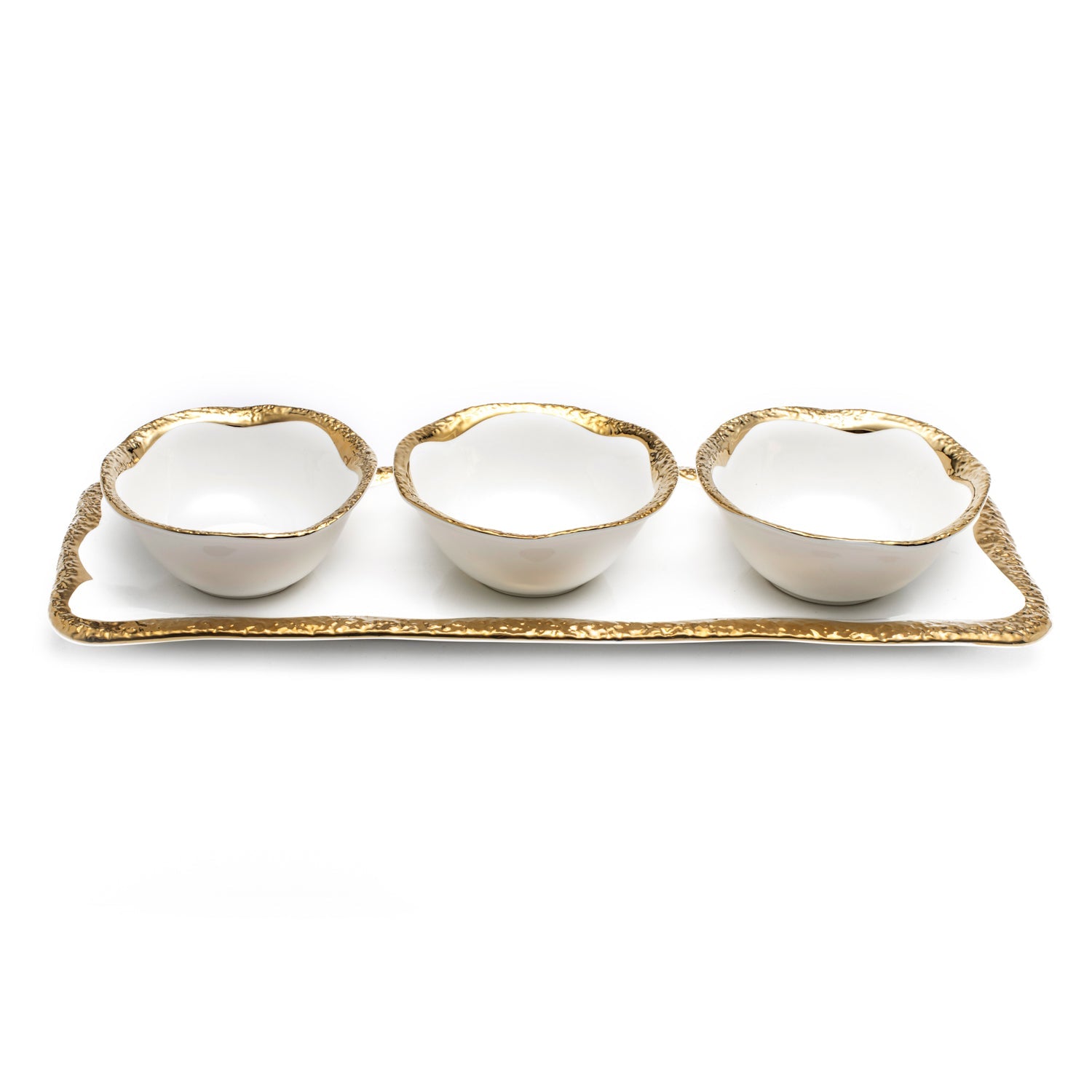 16" RECTANGULAR PLATTER WITH 3 BOWLS