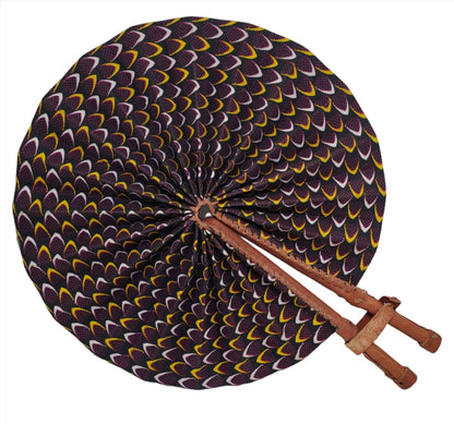 African Wax Print Fan, Handmade in Ghana