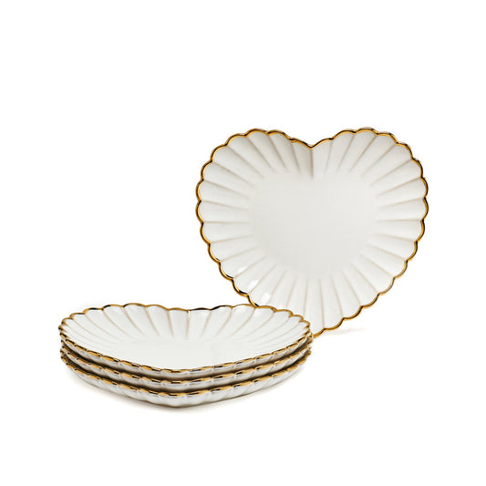 HEART SALAD PLATE SET OF 4
