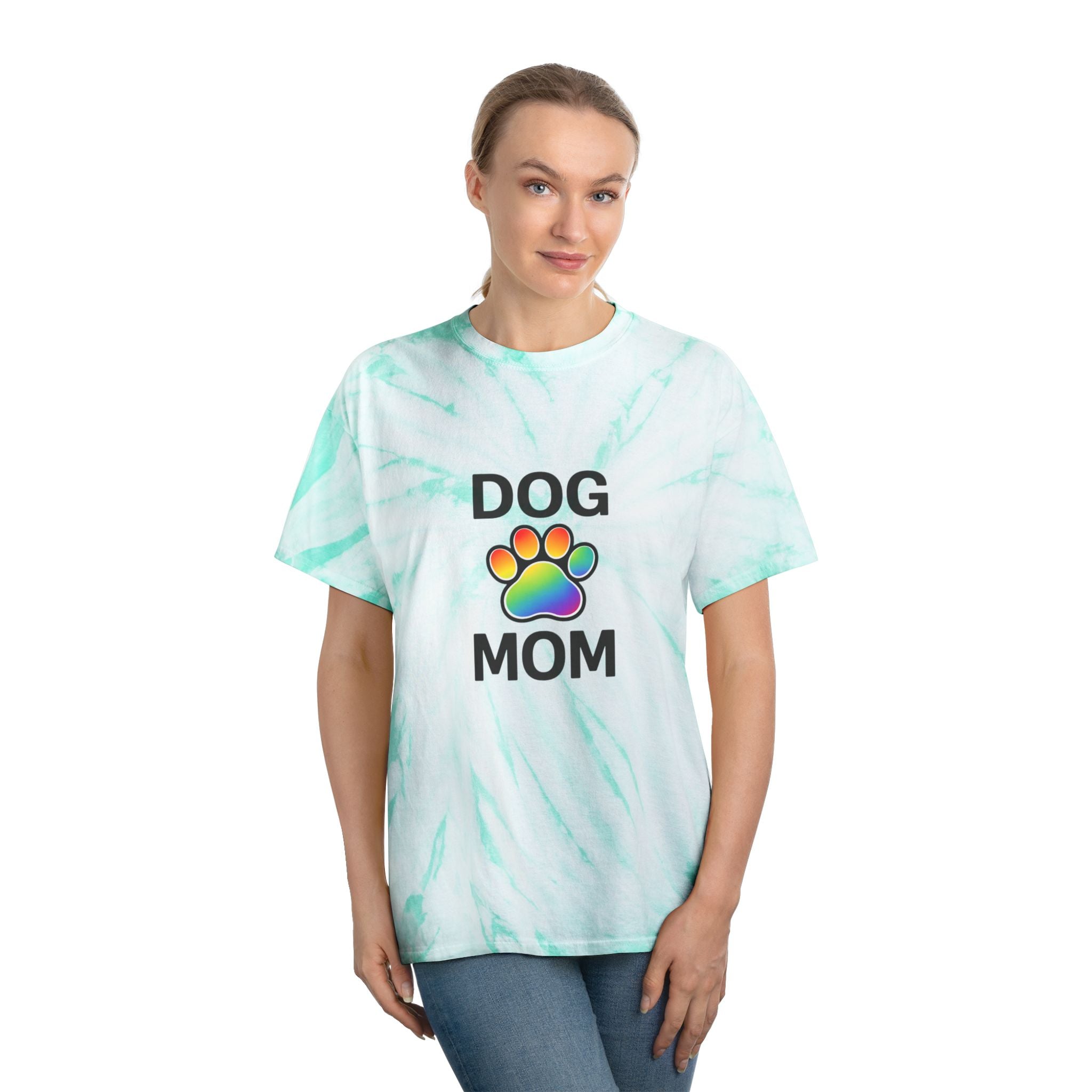 Pride Dog Mom Color Blast Tie-Dye Tee Sizes Small - 2XL (3 colors)