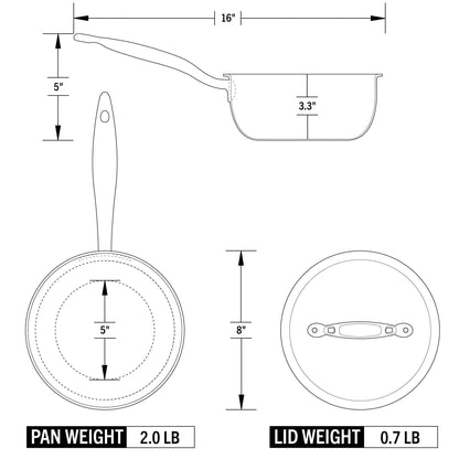 Titanium Series 2 Quart Saucier with Lid