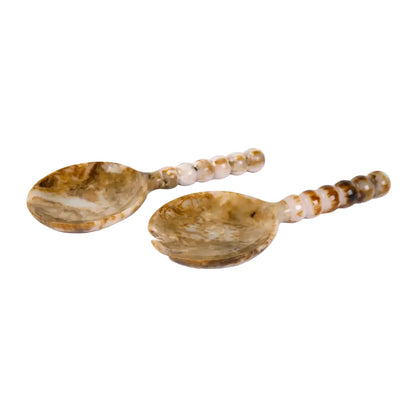 Resin Salad Server Set | Brown Hand-Poured | Set of 2
