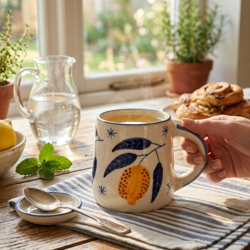 Lemon Coffee Mug- Yellow ,  3.5 X 3 Inches (set of 2)