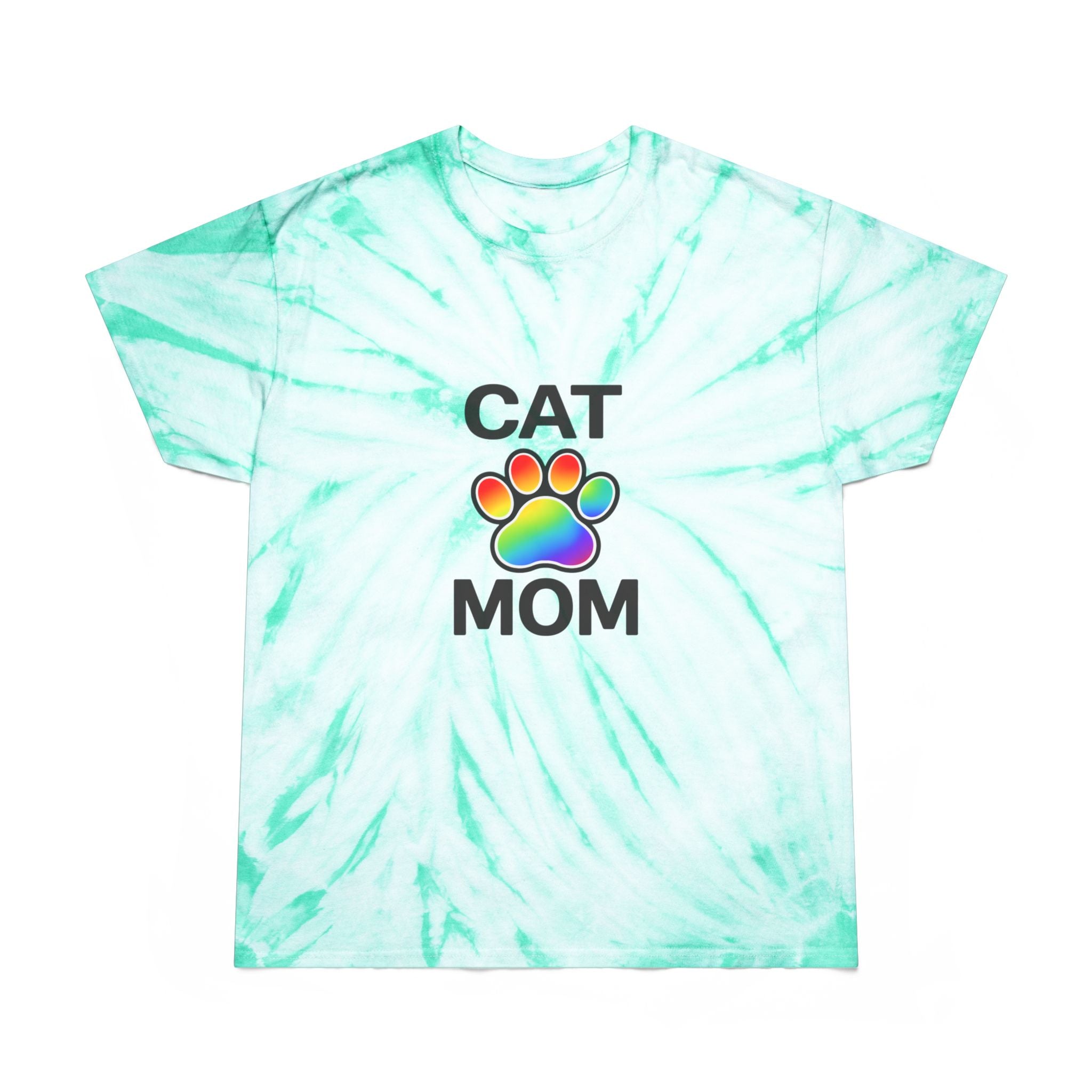 Pride Cat Mom Color Blast Tie-Dye Tee Sizes Small - 2XL (3 colors)